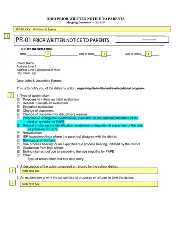 Prior Written Notice Ohio Form Preview