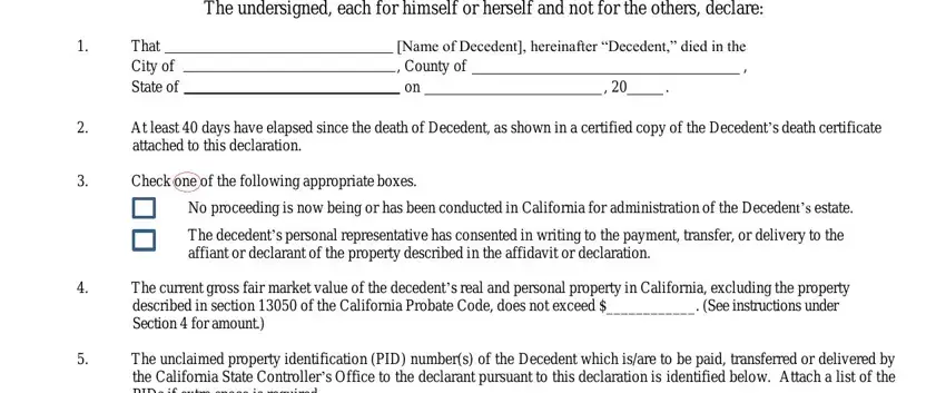 entering details in declaration 13101 part 1