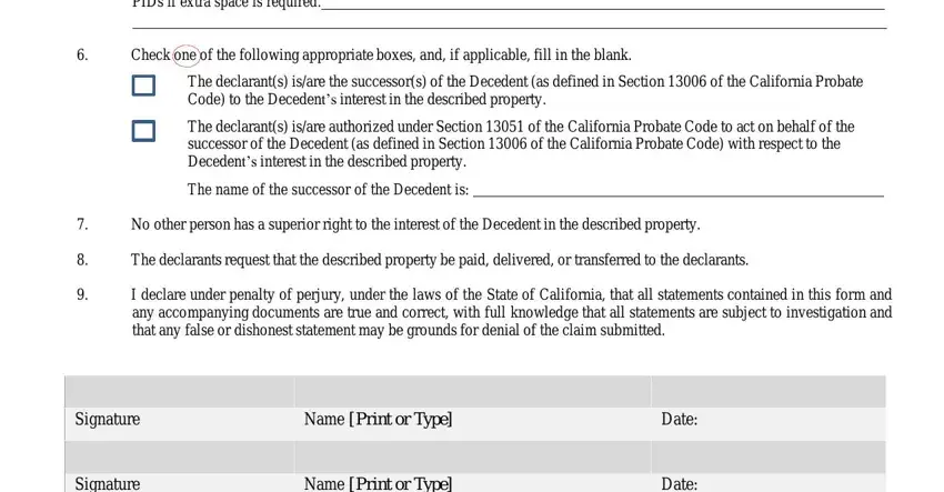 Filling out declaration 13101 part 2