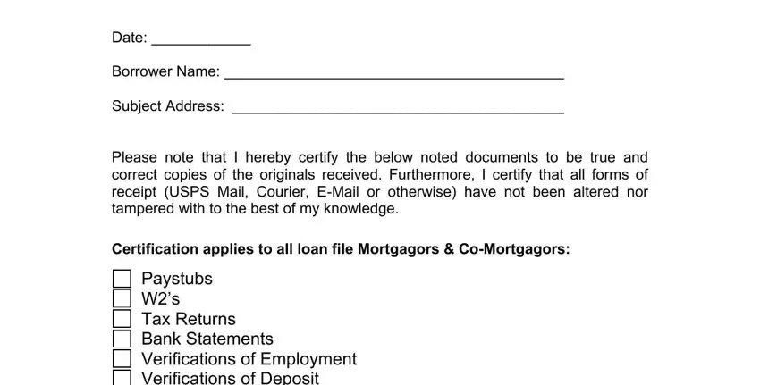 stage 1 to filling out mortgage processor certification form