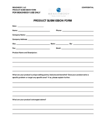 Product Submission Form Preview