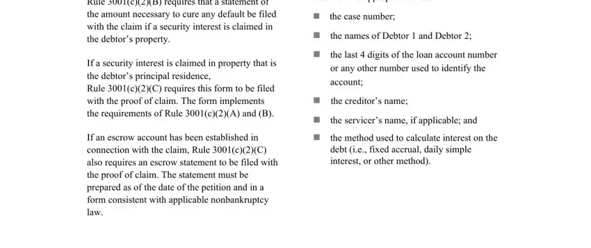 Proof Of Claim Attachment gaps to complete