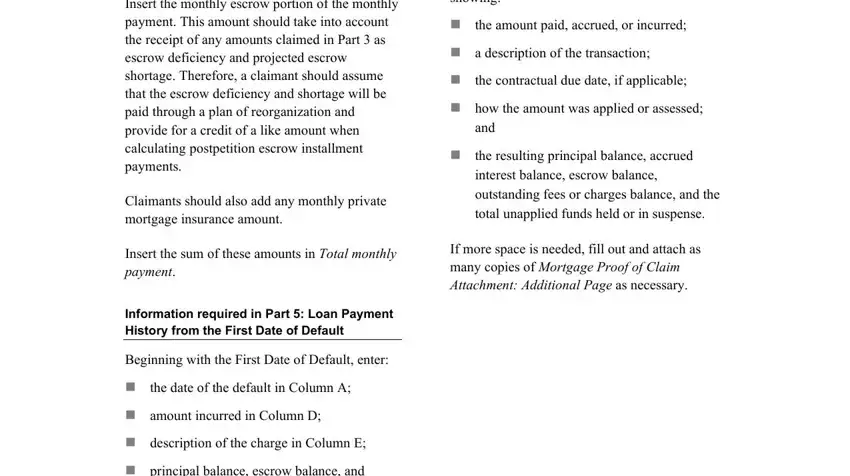 Filling in Proof Of Claim Attachment step 3