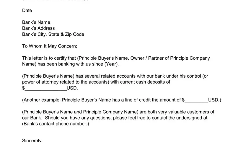 stage 1 to filling in proof of funds letter