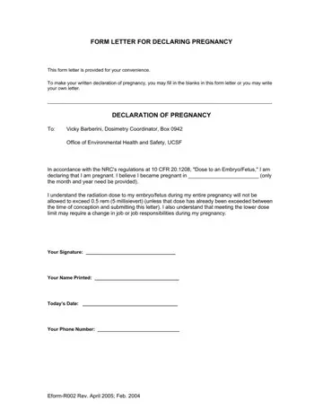 Proof Of Pregnancy Form Pdf Preview