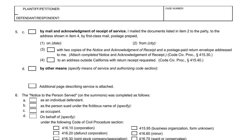 Filling in ca form proof service part 4