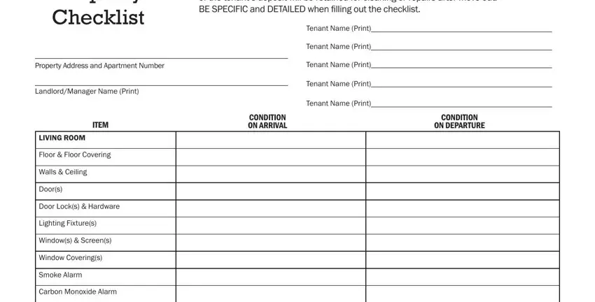 completing move out checklist step 1