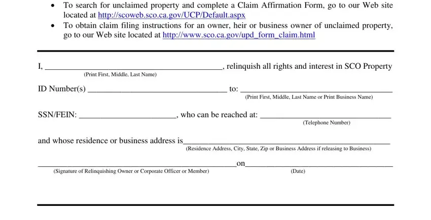 relinquish rights to property letter template gaps to fill in