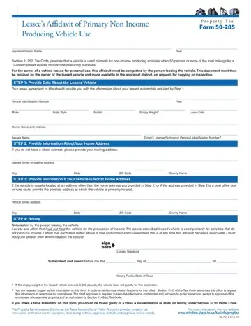 Property Tax Form 50 285 Preview