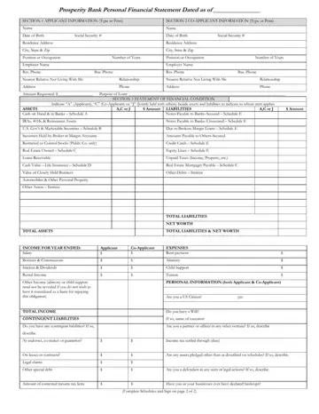 Prosperity Bank Personal Form Preview