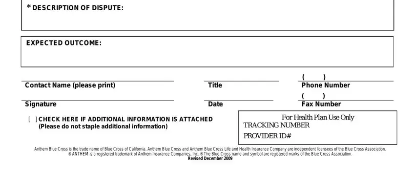 Filling in Provider Dispute Resolution Request part 2