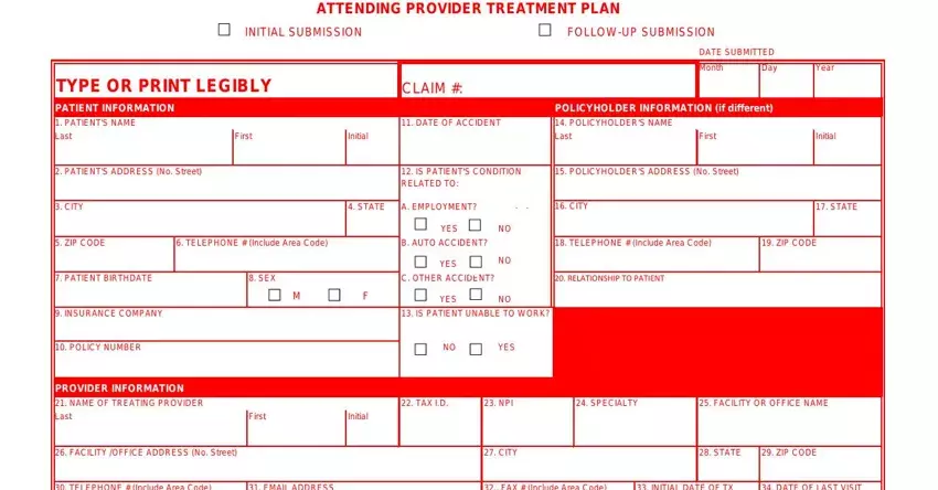 attending provider treatment plan form nj fields to complete