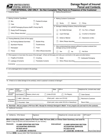 Ps Form 2856 Preview