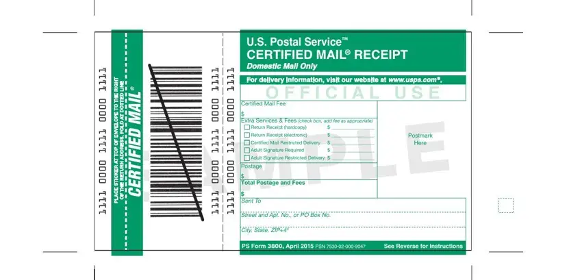 step 3 to completing certified mail form