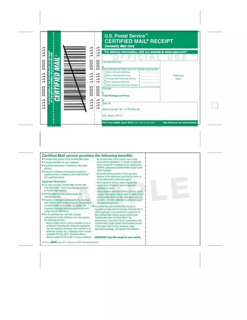 Ps Form 3800 Fill Out Printable PDF Forms Online