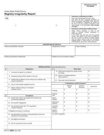 Ps Form 3826 Preview