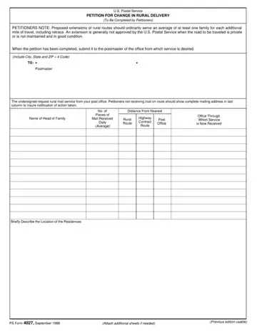 Ps Form 4027 Preview