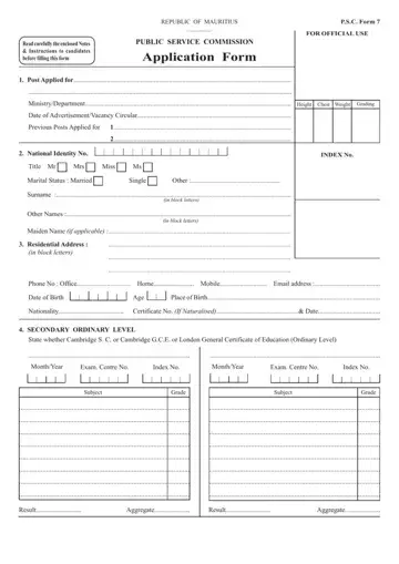 Psc Form 7 Preview