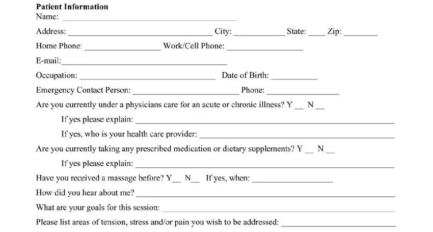 part 1 to filling in editable massage