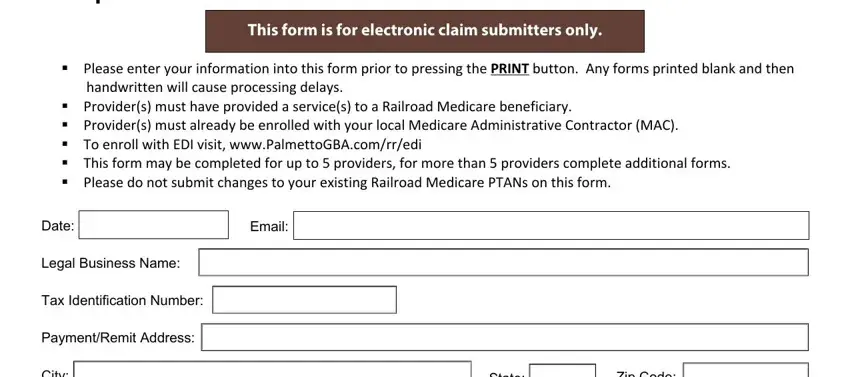 medicare ptan application empty spaces to fill out