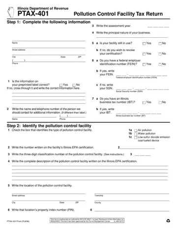 PTAX-401 Form Preview