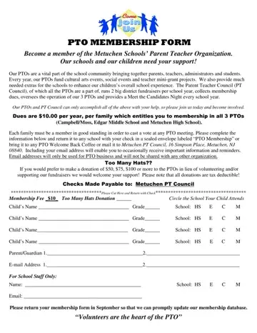 PTO Membership Form Preview