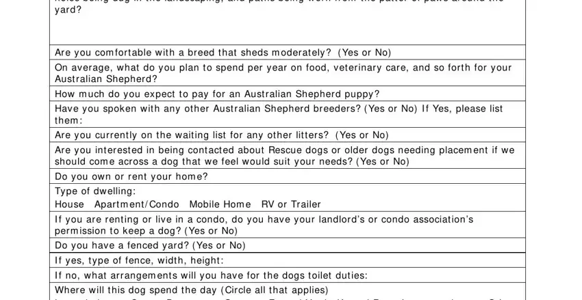 Completing puppy application form pdf part 4
