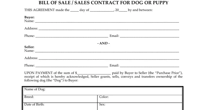 part 1 to writing printable puppy sale contract