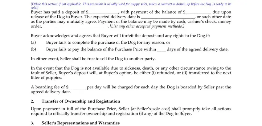 part 4 to entering details in akc puppy contract template