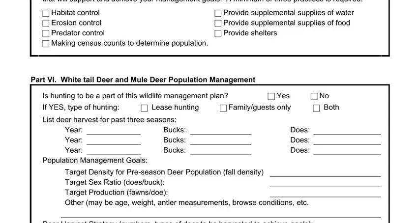 885 pwd Yes, IfYEStypeofhunting, Leasehunting, Familyguestsonly, Both, BucksBucksBucks, YearYearYear, and DoesDoesDoes fields to fill out
