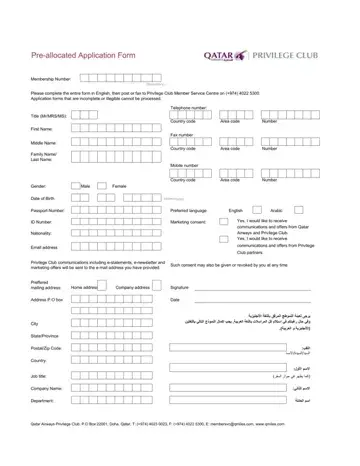 Qatar Application Form Preview