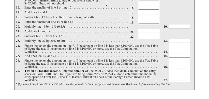 Filling in qualified dividends and capital gains tax worksheet 2020 part 2