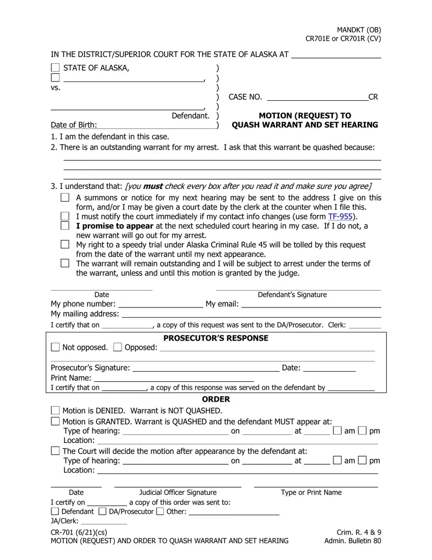 Quash Warrant Request Fill Out Printable PDF Forms Online