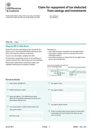 R40 Online Form Preview
