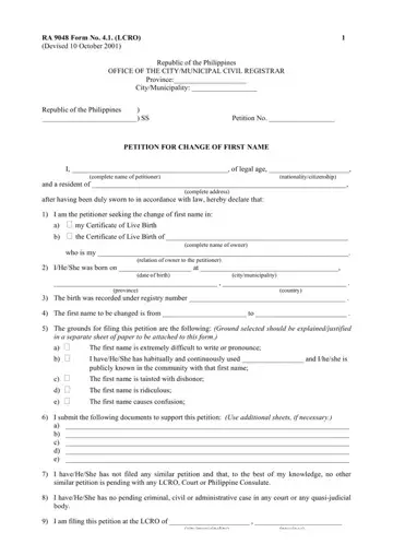 RA 9048 Form Preview
