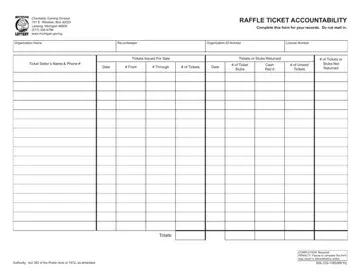 Raffle Ticket Accountability Form Preview