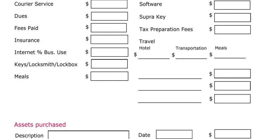 Completing real estate agent profit and loss statement stage 2