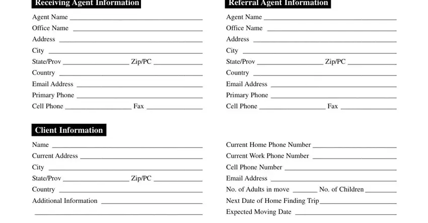 realtor referral agreement spaces to fill in