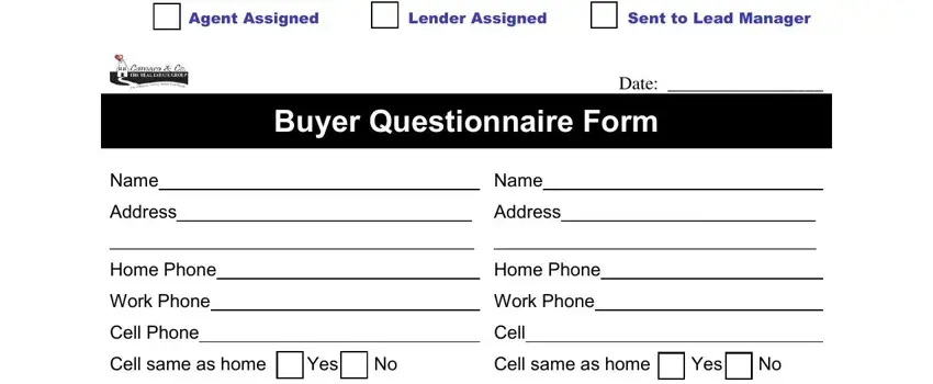 Real Estate Questionnaire For Buyers Pdf Form Formspal