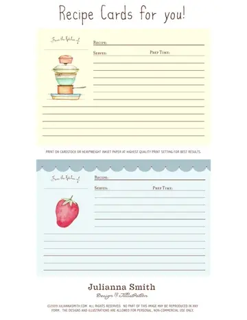 Recipe Form Blank Preview