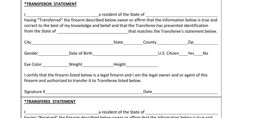 writing firearms transfer application form part 1