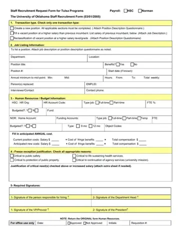 Recruitment Request Form Preview