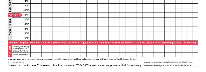 Filling out refrigerator zer temperature log stage 2