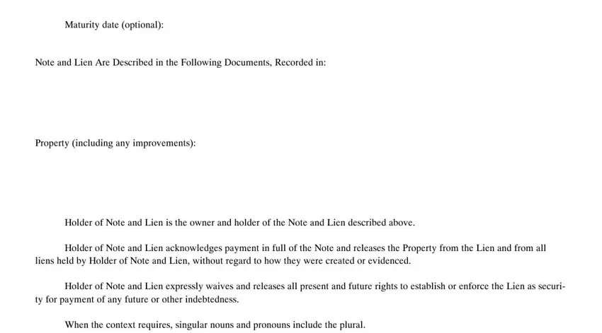 Entering details in release of lien form pdf step 2
