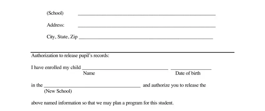 step 2 to finishing school release of information form