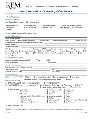 Rem Iowa Service Application Form Preview