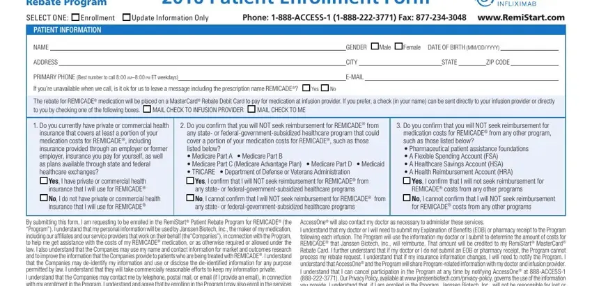 remistart enrollment form 2020 blanks to fill in