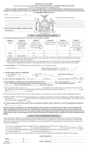 Renewal Lease Form Nyc Preview