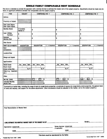 Rent Schedule Template Form Preview