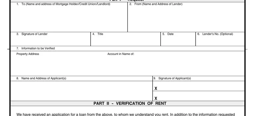 example of blanks in verification rent